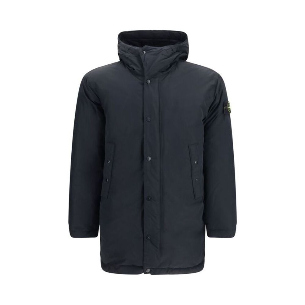 Stone Island Black Polyester Full-Length Men's Jacket